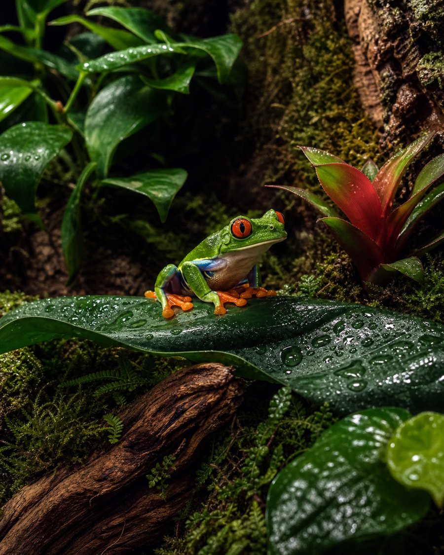 Frog in a naturalistic habitat