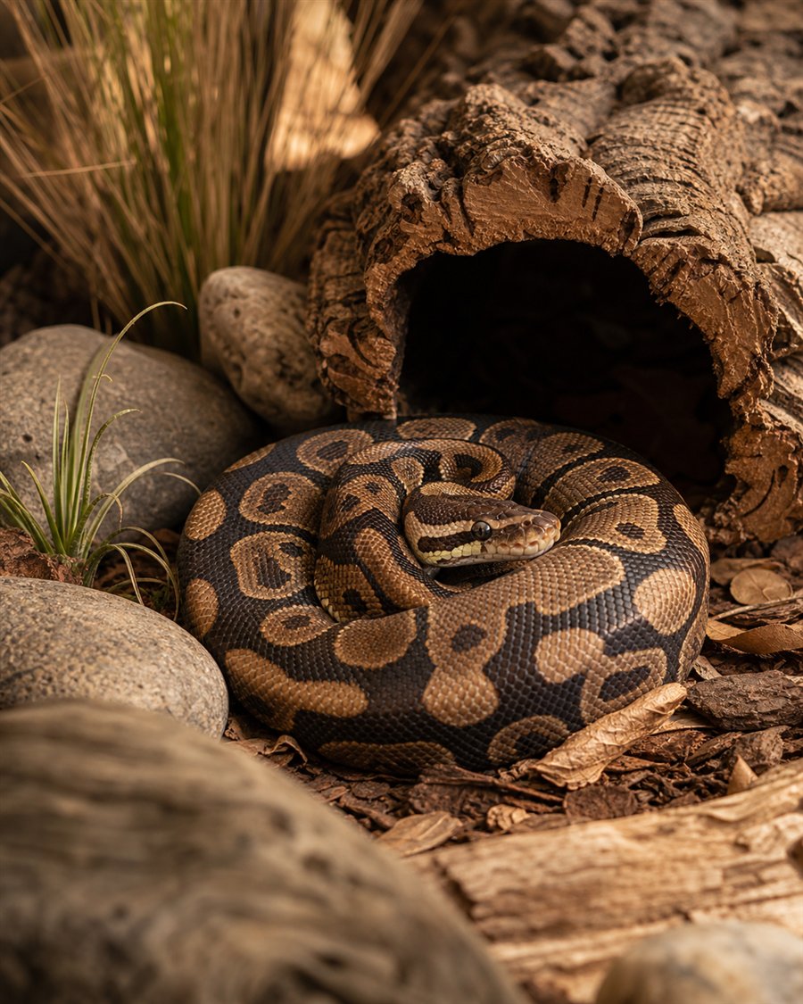 Snake in a naturalistic habitat